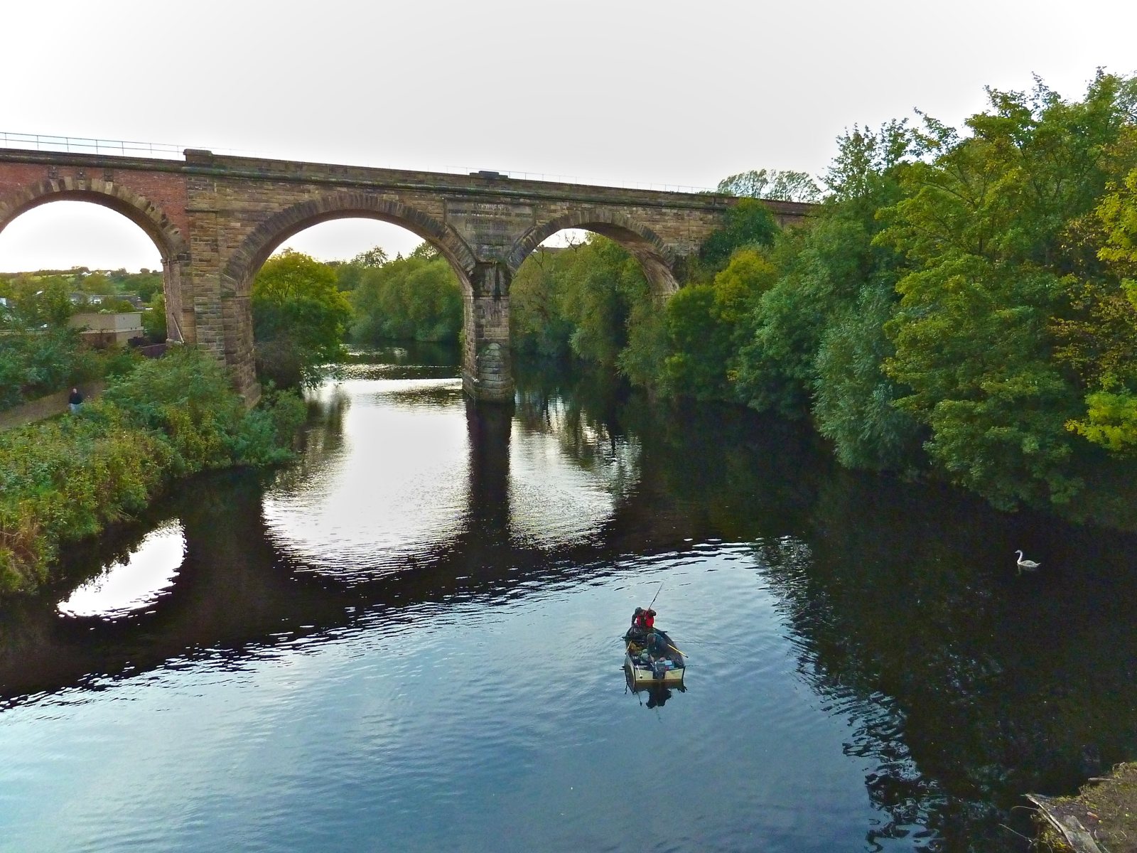 The River Tees flowing beneath Yarm Viaduct in Yarm